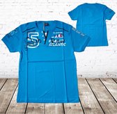 Heren t-shirt Club 5 blauw -Violento-M-t-shirts heren