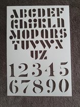 Alfabet + cijfers, A5 stencil, kaarten maken, scrapbooking