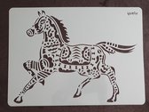 Paard, stencil, kaarten maken, scrapbooking, A4 formaat