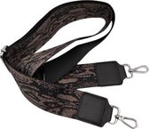 THL Design - Schouderband Voor Tas – Tassenriem – Tas Hengsel - Bag Strap - Verstelbaar – Zilverkleurig – Zwart / Bruin