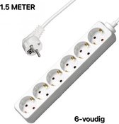 Proline Stekkerdoos 6-Voudig 1.5 Meter Met Randaarde Wit
