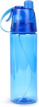 Bidon Waterfles met Sprayfunctie - 600ML - Blauw