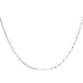 Roestvrijstalen ketting met dubbele ketting en bedel - Yehwang - Ketting - One size - Zilver