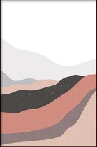 Walljar - Pink Desert Mountains - Muurdecoratie - Poster met lijst