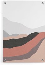 Walljar - Pink Desert Mountains - Muurdecoratie - Plexiglas schilderij