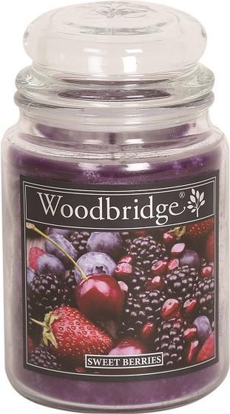 Woodbridge Sweet Berries 565g Grande bougie avec 2 mèches