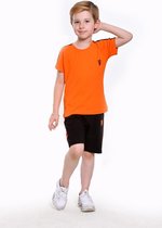 Sportkleding Set / Gympak - T-Shirt en Korte Broek - 110/116 - Jongens Oranje