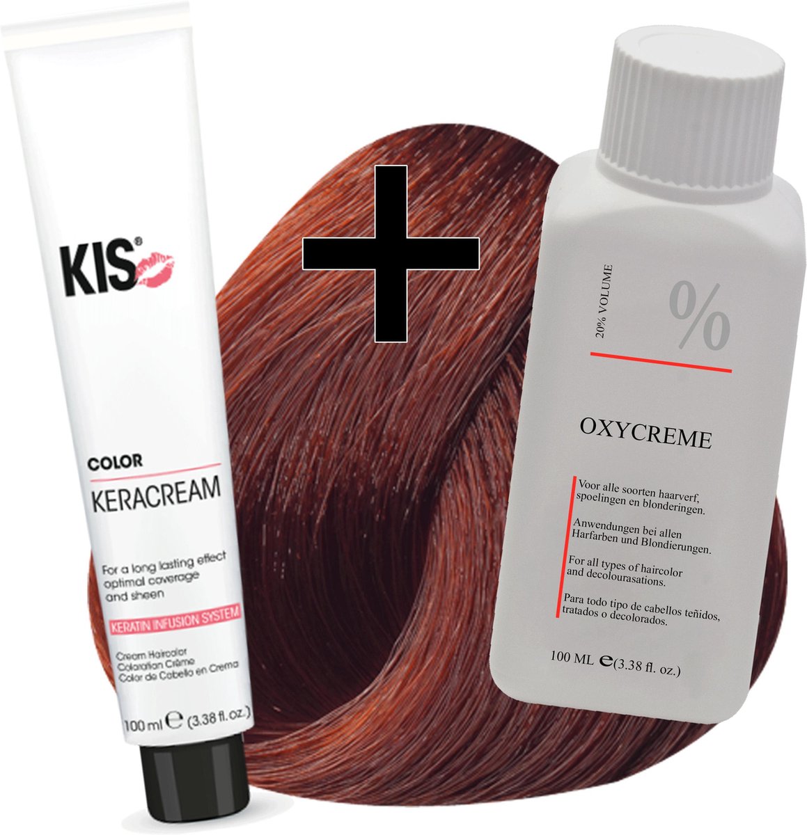KIS haarverfset - 6KG Donker koper goudblond - haarverf & waterstofperoxide