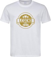 Wit T-Shirt met “ Legend sinds 1996 “ print Goud Size XL