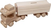 Hobby Group Camion en bois avec remorque Tirelire 31x6,5x11 cm