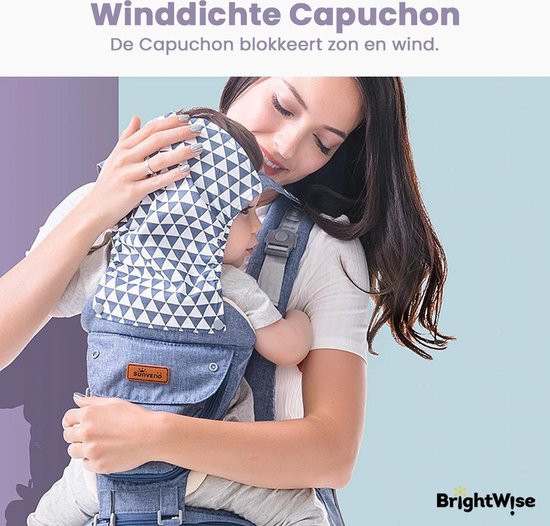 Deryan Carrier Ergonomische draagzak Babydrager Opbergvakjes
