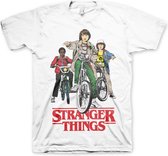 Stranger Things Heren Tshirt -2XL- Bikes Wit