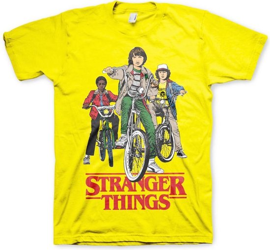 Stranger Things Heren Tshirt -L- Bikes Geel
