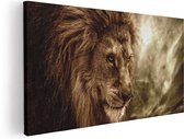 Artaza Canvas Schilderij Leeuw - Leeuwenkop - 120x60 - Groot - Foto Op Canvas - Canvas Print
