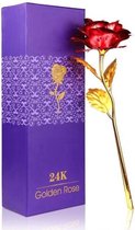 Gouden roos met certificaat/Luxe houder + luxe doos (ROOD), Perfect  cadeau/kado voor Valentijn/Moederdag/Kerst/Verjaardag/Relatie/Liefde - Underdog Tech