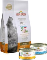 Almo Nature HFC Maandpakket - 1x HFC Droogvoer Adult Sterilised Kip 1,2 kg + 24x HFC Natvoer Tonijn 70g + 24x HFC Natvoer Kipfilet 70g