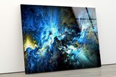 Kunst Aan De Muur Van Gehard Glas - Fractal Afbeelding - Glazen Schilderijen - Gebeitste Kunst Aan De Muur - Abstract Multicolored Marmer Kunst - 4 mm Veiligheidsglas - 70x110 cm - Modern Gla