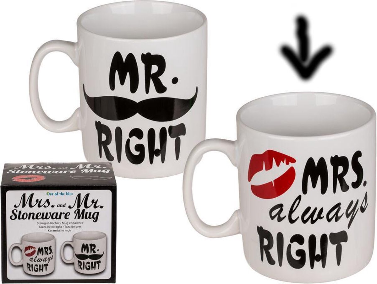 Mug Mrs always right - Mug en céramique - Très grand mug XXL