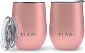 TIGR Cups - Drinkbekers - Thermosbekers - RVS - Set van 2 - 350ml - Rosé Goud