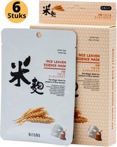Mitomo Rice Leaven Gezichtsmasker - Gezichtsmasker Verzorging - Face Mask Beauty - Face Mask Japans - Gezichtsverzorging Dames - Japanse Gezichtsmaskers - Skincare Rituals Sheet Mask - 6 Stuk