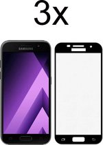 Samsung A5 2017 Screenprotector - Beschermglas Samsung galaxy A5 2017 Screen Protector Glas - Full cover - 3 stuks