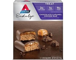 Atkins | Endulge | Chocolate Caramel Mousse Bar | Doos | 5 x 34g | Koolhydraatarm eten doe je zó!