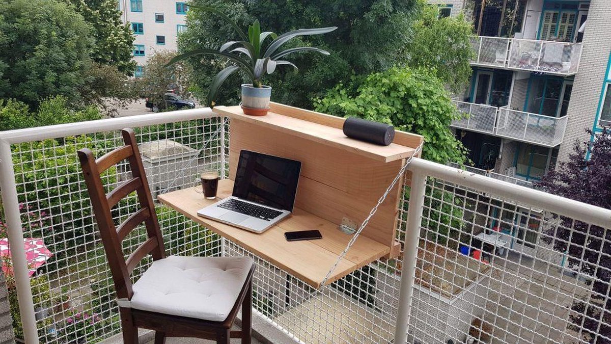 Opklappert - opklapbare balkontafel met balkonbar - 100 cm