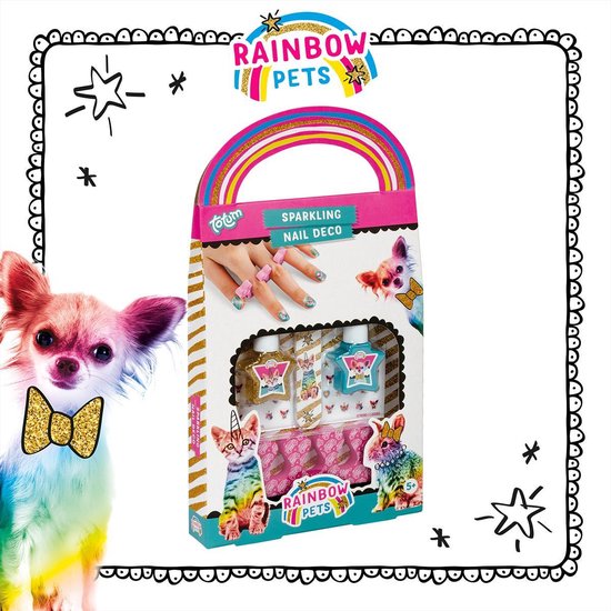 Totum Kinder Nagellak set - Sparkling Rainbow Pets Meisjes 44-delig - kinder make up verkleedaccessoire