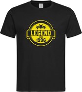 Zwart T-Shirt met “ Legend sinds 1996 “ print Neon Geel Size XS