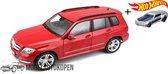 Mercedes-Benz GLK Klasse (Rood) (12 cm) 1/32 Bburago + Hot Wheels Miniatuurauto + 3 Unieke Auto Stickers! - Model auto - Schaalmodel - Modelauto - Miniatuur autos - Speelgoed voor kinderen