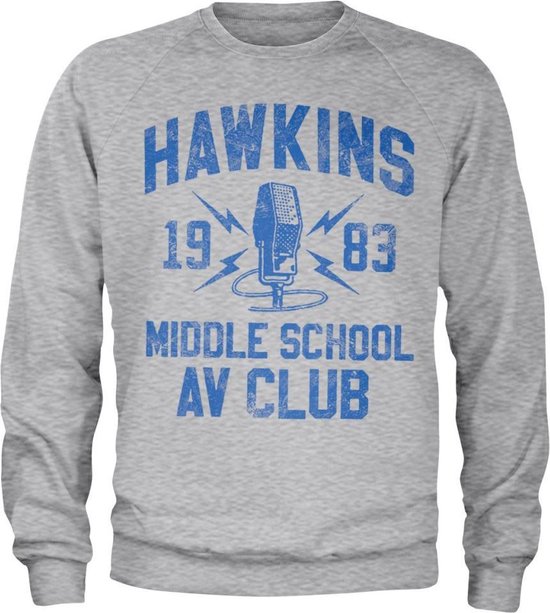 Stranger Things Sweater/trui -M- Hawkins 1983 Middle School AV Club Grijs