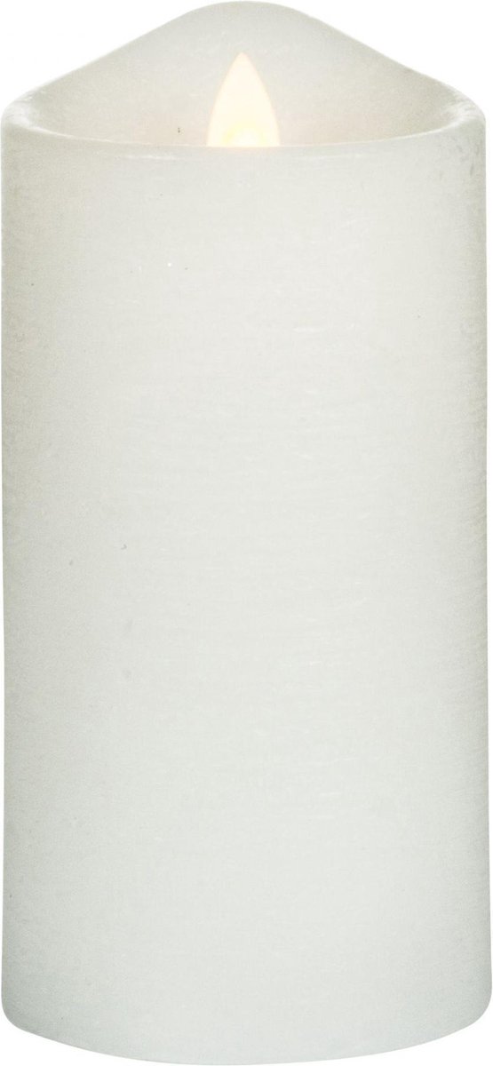 Gusta® Ledkaars Rustiek ø75xH15cm wit - Dry FLWRS®