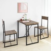 Simpletrade Eettafel - 2 stoelen - Modern - Hout - Metaal - 80x75x50 cm