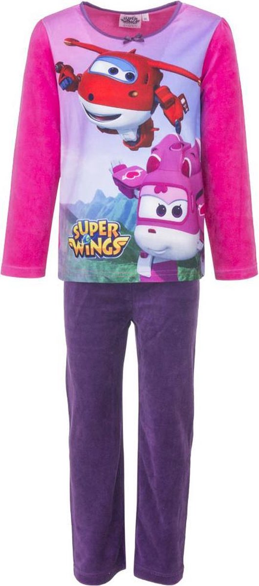 Disney meisjes velours pyjama Super Wings Roze - maat 104 - 104