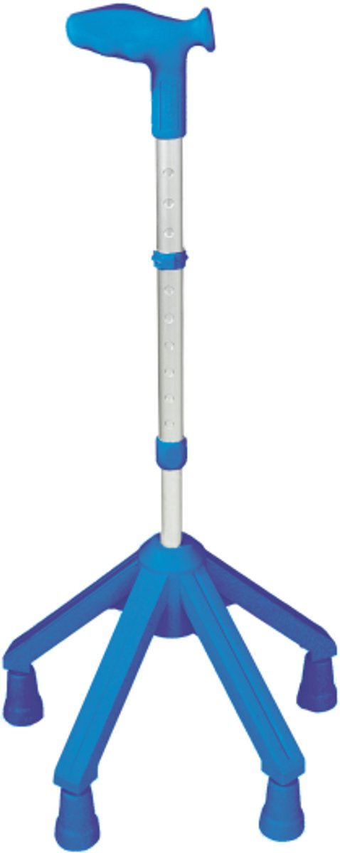 Rebotec Vierpoot Wandelstok Rechts Blauw
