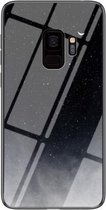 Voor Samsung Galaxy S9 Sterrenhemel Geschilderd Gehard Glas TPU Schokbestendig Beschermhoes (Star Crescent Moon)