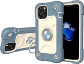 Schokbestendige siliconen + pc-beschermhoes met dubbele ringhouder voor iPhone 12 Pro Max (Daisy Blue)