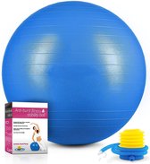 Sens Design Ballon d'assise Ballon de fitness Ballon de yoga Ballon de gymnastique - 65 cm - bleu avec pompe