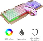 Toetsenbord en Muis - Keyboard en Muis - Gaming Set - Voor Gamen en Normaal Gebruik - RGB Led Backlight - Aluminium - Wit