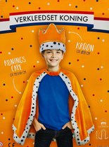 Verkleedset koning voor kinderen - kroon met Mantel - Oranje