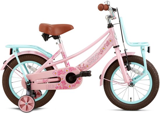 Supersuper Lola - Kinderfiets - Meisjesfiets - 14 inch - Roze/Turquoise