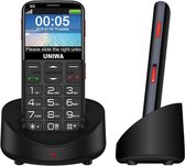 Senioren mobiele telefoon SOS-knop en FM -radio Uniwa 3G - Zwart