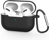 Beschermhoes met riemclip voor Apple Airpods Pro - Zwart - Siliconen case geschikt voor Apple Airpods Pro