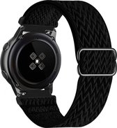 YONO Nylon Smartwatch Bandje 20mm - Horlogebandje geschikt voor Samsung Galaxy Watch 6 / 5 / Pro / 4 / 3 / Active 2 - Garmin Approach / Forerunner / Venu 2 Plus / SQ / Vivomove - Polar Ignite / Unite – Huawei - Zwart