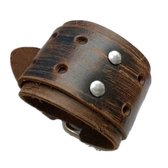 XL Leren Armband - Brede Armband - Scratch Brown