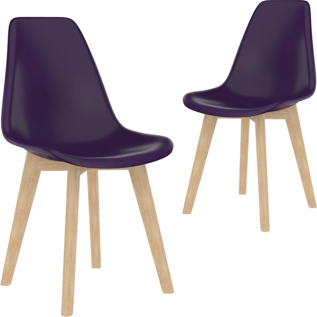 Nord Blanc 2 Moderne kunststof eetkamerstoelen stoelen paars ergonomische kuipstoelen Nordic Blanc Palerma Design purple ergonomisch stoel zetel woonkamerstoelen zitting stevig hout plastic Scandinavisch Set van 2 stuks