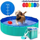 Zwembad voor huisdieren en kinderen - Opvouwbaar hondenzwembad - opzetzwembad voor Honden - 160x30cm - Groen