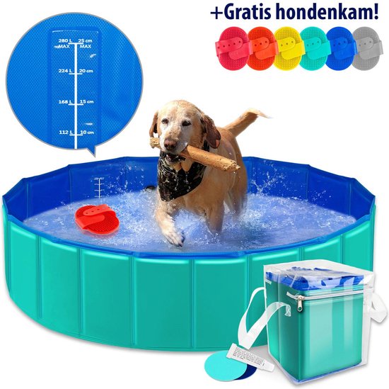 roestvrij vogel Gymnast Zwembad voor huisdieren en kinderen - Opvouwbaar hondenzwembad -  opzetzwembad voor... | bol.com
