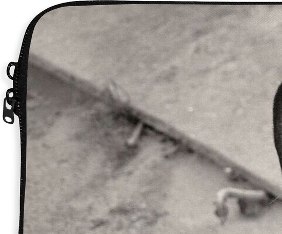 Etui pour ordinateur portable 17 pouces 41x32 cm - Chats en noir et blanc - Etui pour Macbook & Laptop Close-up of a cat - Etui pour ordinateur portable avec photo