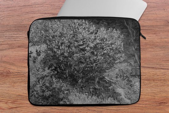 Housse ordinateur 17 pouces 41x32 cm - Vincent van Gogh - Housse Macbook & Laptop Lilas en noir et blanc - Peinture de Vincent van Gogh - Housse ordinateur portable avec photo